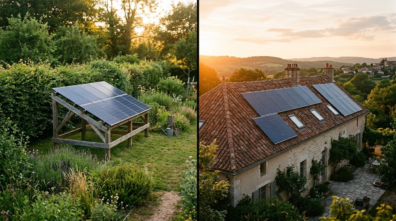 Comparatif installation solaire au sol vs toiture