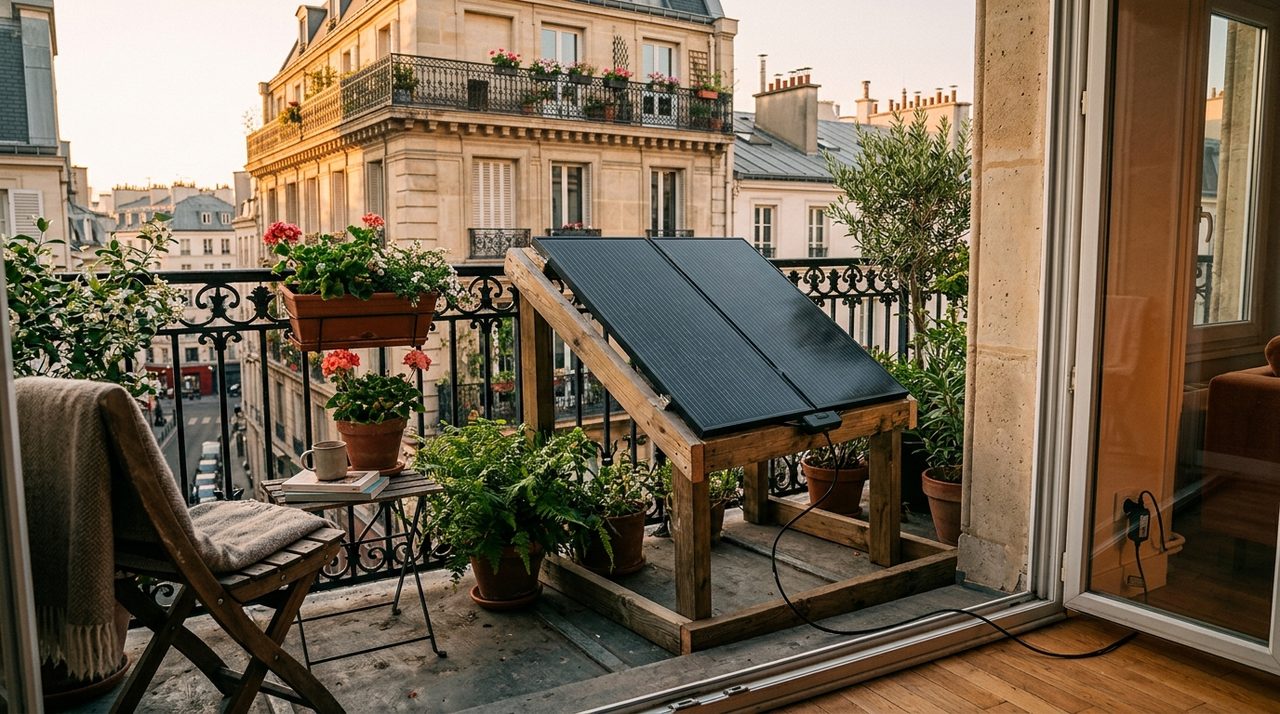 Kit solaire plug & play sur balcon d'appartement parisien